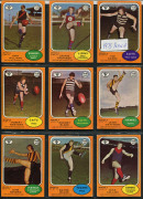 1970-75 Scanlens "Footballers" array with many duplicates comprising 1970 [62], 1972 [42], 1973 Series A [13] & Series B [6], 1974 [9, incl. 2 checklists], 1975 [5, incl 3 checklists], condition fair to VF. (137) - 7