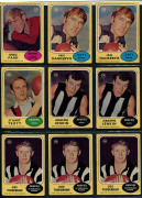 1970-75 Scanlens "Footballers" array with many duplicates comprising 1970 [62], 1972 [42], 1973 Series A [13] & Series B [6], 1974 [9, incl. 2 checklists], 1975 [5, incl 3 checklists], condition fair to VF. (137) - 13