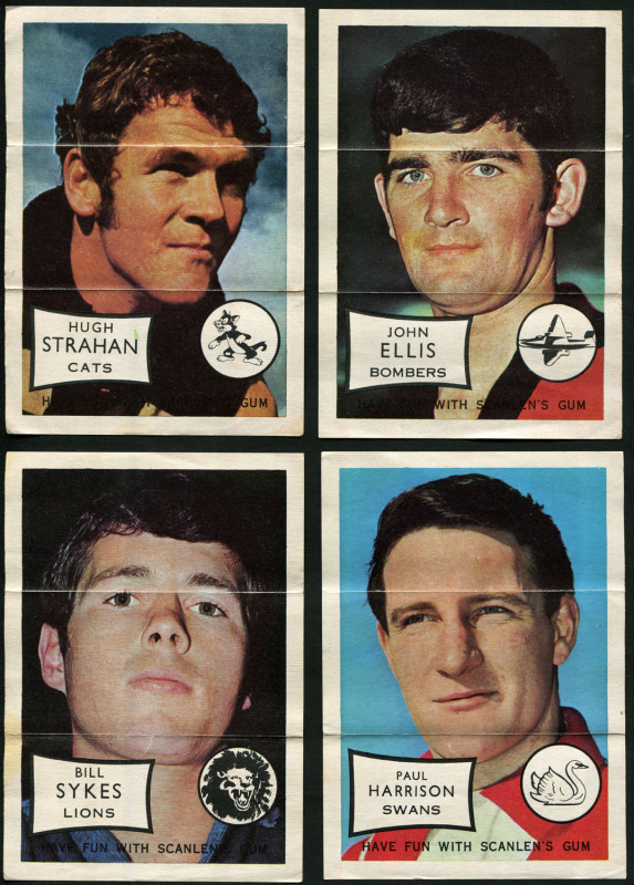 1970 Scanlens Footballers Mini-Posters , complete set [12]. G/VG.