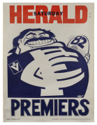 CARLTON: original Weg posters for 1970 (corner fault), 1979 (2), 1981, 1982 (2) & 1995 (2); also 1982 GF "The Mighty Blues" poster (edge faults) & Football Record "Doully's Big Day" posters (2); overall Fair/VG condition. (11 items) - 4