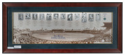 THE BLUES LIVING LEGENDS TEAM: Print "The Blues Living Legends" with 12 signatures - Don Bradman, Keith Miller, Arthur Morris, Allan Border, Alan Davidson, Bob Simpson, Steve Waugh, Brian Taber, Glenn McGrath, Neil Harvey, Richie Benaud & Norman O'Neill, - 2