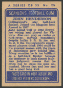 COLLINGWOOD: 1964 Scanlens "Footballers" No.25 John Henderson. VG/Exc. - 2