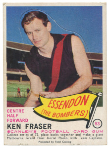 ESSENDON: 1966 Scanlens "Footballers" Die-Cut No. 53 Ken Fraser. VG/Exc.