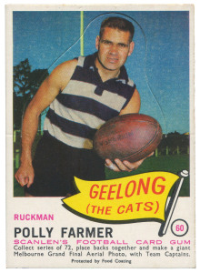 GEELONG: 1966 Scanlens "Footballers" Die-Cut No. 60 Polly Farmer. VG/Exc.