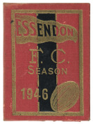 ESSENDON: Member's Season Ticket for 1946, No 2244, with fixture list & hole punched for each game attended. Good condition. [Premiership Year - Essendon's 8th Premiership.]