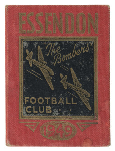 ESSENDON: Member's Season Ticket for 1949, No 5751, with fixture list & hole punched for each game attended. Good condition. [Another Premiership Year - Essendon's 9th Premiership]