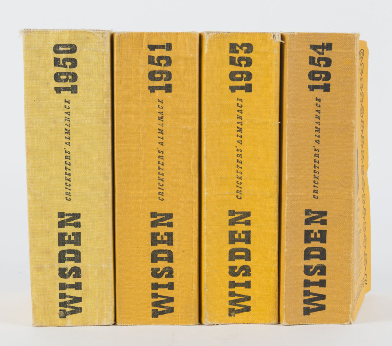 1950, 1951, 1953 & 1954 WISDEN'S ALMANACKS, original linen covered editions, complete. (4).