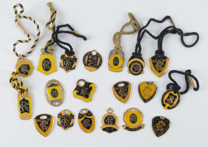 RICHMOND CRICKET CLUB: 1958 - 1990 collection of membership fobs and medallions, (19, all different).