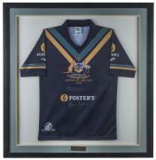 AUSTRALIA vs IRELAND: 2005 International Rules Series guernsey signed by Australian coach Kevin Sheedy & co-captain Andrew Mcleod.