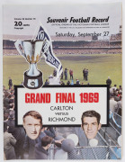The Football Record: Special editions for the 1969 1st Semi-Final (Geelong v Richmond); the 2nd Semi-Final (Carlton v Collingwood);&nbsp; the Prelim. Final (Richmond v Collingwood) and the Grand Final (Carlton v Richmond). (Total: 4).&nbsp;Carlton kicked the same l - 2