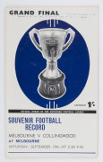 The Football Record: Special editions for the 19641st Semi-Final (Geelong v Essendon); the 2nd Semi-Final (Collingwood v Melbourne); the Prelim. Final (Collingwood v Geelong) and the Grand Final (Melbourne v Collingwood). Also the Football Record for the - 2