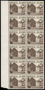 1960 (SG.37-9) 1/1, 2/5 & 2/8 Surcharges: 28 sets in various sized blocks. (84 stamps).