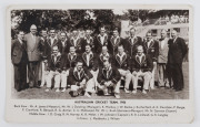 AUSTRALIA: An official "Australian Team on Tour, 1956" team sheet, fully signed by all 17 cricketers in the touring party, including Ian Johnson (Capt.), Keith Miller (V.C.), Archer, Benaud, Craig and McDonald. (small rear coffee stain); also an official - 3