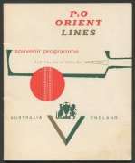 AUSTRALIA IN ENGLAND - 1964: an official team sheet fully signed by all 17 players; and, a P & O Orient Lines souvenir programme distributed aboard S.S.Orcades, which took the Australians to London. (2 items). - 2