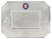 AUSTRALIA IN INDIA - 1964: A silver plaque in a velvet and silk lined presentation box (from the Lakshini Jewellery Company of Bangalore) with BOARD OF CONTROL FOR CRICKET IN INDIA coat of arms at the top and with the engraved greeting "WITH THE BEST COMP - 2