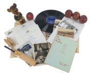 ARTHUR EDWARD JAMES [1900 - 1974] TEAM PHYSIOTHERAPIST WHO ACCOMPANIED THE AUSTRALIANS ON 9 CONSECUTIVE TOURS OF ENGLAND BETWEEN 1930 and 1968: Various items from his estate and that of his sister, who passed away in 1995. A scrapbook, with newspaper cutt - 2