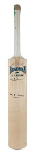 A full size Slazenger "BRADMAN Classic" cricket bat, signed to the front of the blade by DON BRADMAN. Nice autograph; bat in good condition.