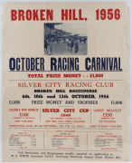 BROKEN HILL RACING CLUB. Historical documents comprising 1901 Petty Cash book, 1901 Tattersalls document, 1909-1920 Wages Book (several pages with NSW 2d Stamp Duty adhesives affixed), 1929 Rules & Memorandum of Association 10-page document, and a 1956 il - 2
