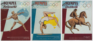 Gerhard Bahr's "OLYMPIA in Melbourne 1956" (2 editions) & "OLUMPIA in Stockholm 1956". (3, complete). Fine condition.