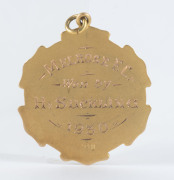 MELROSE FOOTBALL CLUB (Tasmania), 9ct gold fob with footballer on front, engraved "Melrose F.C., Won by, H.Suckling, 1930". - 2