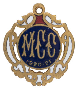 MELBOURNE CRICKET CLUB, 1920-21 membership badge, made by C. Bentley, No.4060.