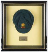 DAVID BOON'S TASMANIAN CRICKET CAP Baggy Green, with embroidered Tasmanian Tigers logo to front (cricket ball and stumps over a Tasmanian Tiger), signed inside by David Boon. - 2