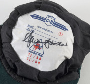 ALLAN BORDER'S AUSTRALIAN "PRIME MINISTER'S XI" CRICKET CAP, green wool, embroidered "Prime Minister's XI" logo on front, Albion label inside signed "Allan Border". Superb condition. [Allan Border played in the Prime Minister's XI ten times from 1985-96, - 5