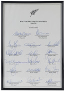 1981-1990 A collection of four (4) framed team sheets, comprising: 1981-82 Pakistan to Australia (with 18 signatures), 1982 English Team v Western Australia (with 12 signatures), 1990 Indian Team to England (with 19 signatures) and 1993-94 New Zealand Tea - 3