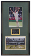 GLENN McGRATH: Two original photographic displays, individually framed and glazed; the first depicts McGrath in full flight taking the "catch of the season" in the 2nd Test against England at Adelaide 2002-03; the second, shows McGrath's 500th Test Wicket - 2