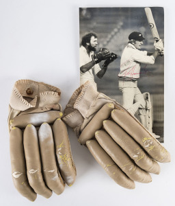 GEOFF HOWARTH, a pair of batting gloves, accompanied by a signed note advising that he used the gloves during the 1982-83 season (while captain of the national team) and a signed press photograph