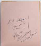 1956 Melbourne, XVI Summer Olympics: Autographs on pages; noted Faith Leech (Aust.), Steve Johnson (GB Hockey), Jose Giorgetti (Argentina, Boxing), Anita Hellstrom (Sweden, Swimming), Regine Veronnet (France, Frencing), John Goodman (Aust.), Charlie Morri - 5