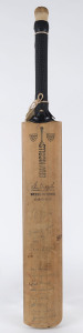 A full-size GRAY-NICHOLLS "Ian Chappell" Steel Sping bat, signed by Ian Chappel and numerous other cricketers at the SCG for a Test Match in 1971; including Greg Chappell, Ashley Mallett, Brian Taber, Rod Marsh, Norm O'Neill, Doug Walters and later, by celebrities including Roy Orbison, Jamie Redfern, Winifred Atwell and Michelle Downs - Miss Australia 1973, etc.