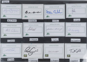 AUSTRALIAN TEST CRICKETERS: 1940s-2000s playing era signed 'Test Player' cards (150), noting Allan Border, Greg Chappell, Alan Davidson, Merv Hughes, Mark & Steve Waugh, Rod Marsh, Brett Lee, Jeff Thompson & Justin Langer - 2