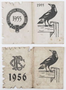 Collingwood: 1955 & 1956 Member's Season Tickets, both with Fixture List & hole punched for each game attended. (2).