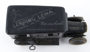 "LEAPING LENA" tinplate lithographed wind-up Dizzie Lizzie novelty car by STRAUSS, New York, circa 1920s; the driver in place. Length: 21cm (8.25"). - 2