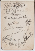A delightful autograph album with nearly 120 signatures gathered from teams playing in Sydney, mainly during the 1930s. Includes the Australian team v South Africa (Sydney, 2nd Test Dec.1931) which Australia won by an innings and 155 runs (Rigg 127, Bradm - 3