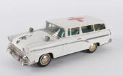 Red Cross Ambulance 355 Ford Japanese tinplate friction toy with siren in original box, circa 1957, 31cm long. - 2