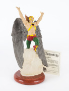 HAWKMAN DC Comics DC Direct hand-painted cold-cast porcelain statue, limited edition of 1350, features a one-colour reproduction of statue design sketches individually signed by Joe Kubert, in original box, 28cm high - 2