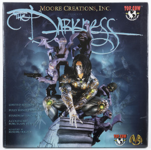 THE DARKNESS Moore Creations Inc. Top Crow Products hand-painted cols-cast porcelain statue sculpted by Susumu Sugita, limited edition in original box, 36.8cm high