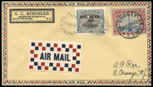 11 Mar.1930 (AAMC.P1a) Port Moresby - Sydney - New Jersey, dual franked cover bearing US 5c Airmail to pay for the trans-USA portion of the journey which was completed by air. [AAMC reports "15 covers reported to exist from Papua"]. Ex Ray Kelly.