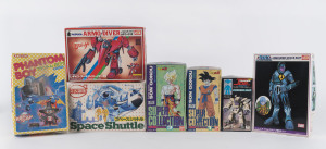 Seven anime vintage model kits in original boxes