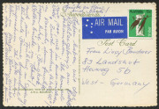 Australia: Decimal Issues: Sept.1969 usage of 15c Timber, single franking on airmail postcard from Sydney to GERMANY. Scarce.