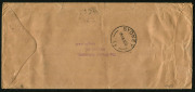 Australia: Postal History: 1936 (June 16) airmail double-rate cover to Germany endorsed "AUSTRALIA-ITALY" (for airmail) with 2/- Maroon Kangaroo, 1/- Large Lyrebird + KGV 5d Brown tied by COOGEE (NSW) datestamps, on reverse SYDNEY transit backstamp. - 2