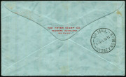 PAPUA - Aerophilately & Flight Covers: 1934 (July 26) Papua - Australia pair of illustrated flight covers (AAMC.P133a), both endorsed "Per Faith in Australia" each with different stamps franked by PORT MORESBY datestamps, both with the special cachet in v - 2