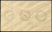PAPUA: 1938 (SG.158-62) 50th Anniversary of Declaration 2d to 1/- set, tied to registered FDC by Port Moresby '6SP38' FDI datestamps, red/black registration label, fine condition, stamps alone Cat &pound;55. - 2
