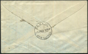 NEW GUINEA - Aerophilately & Flight Covers: 1938 (May 30) Carpenter Airlines Sydney-New Guinea flown cover (AAMC.P132) with attractive illustration, adhesives tied by ADELAIDE datestamps, RABAUL '1JUN38' arrival backstamp, very fine condition. - 2