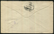 Australia: Postal History: 1917 (Aug.14) cover to Switzerland endorsed "Letter for enemy country/enclosed" with KGV 1d Red Rough Paper pair & ½d Green tied by SYDNEY machine cancel, boxed 'PASSED BY/CENSOR, S.D.' handstamp in violet, BASEL arrival backsta - 2