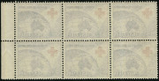 Australia: Other Pre-Decimals: Australia: 1954 (SG.276) 3½d Red Cross variety "White nick in upper left angle of cross" being the upper-left unit in a marginal block of 6 (3x2), fresh MUH, Cat $40+. - 2