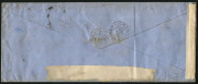 GREAT BRITAIN - Postal History: Great Britain to New South Wales: 1858 (Dec 12) inwards registered cover from England addressed to Exchange Chambers, Sydney with GB Emblems 1/- SG.72 vertical pair (lower unit defective) & 6d SG.70 tied by diamond-numeral - 2