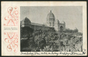 VICTORIA - Postal History: 1903 (June 28) PPC to England showing 'Exhibition Buildings, Melbourne, Australia' with QV 1&frac12;d tied by ST KILDA RY STN 'MC/24' duplex. Fine condition. - 2